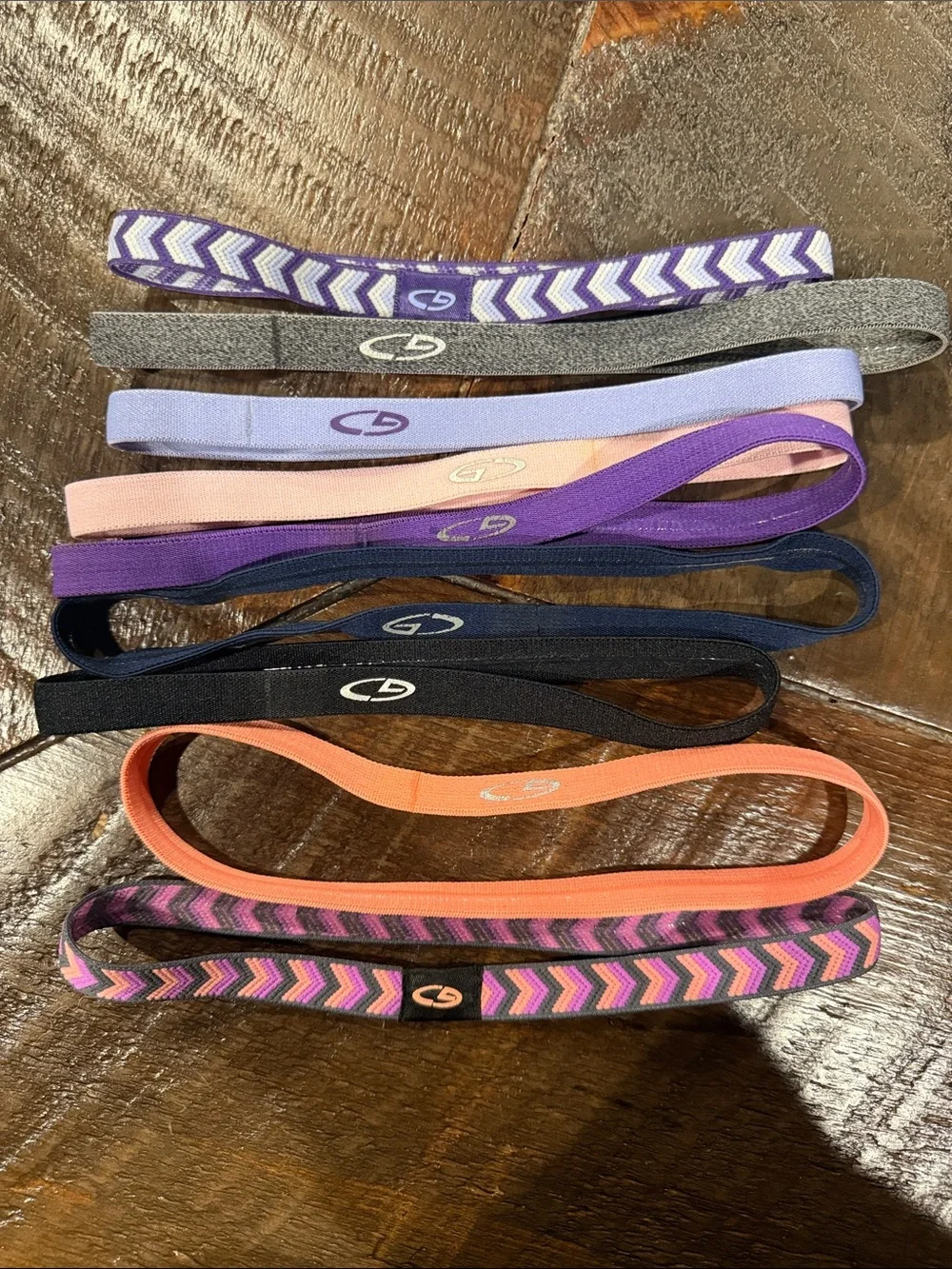 Assorted Elastic Non-Slip Headbands - Purple, Pink, Gray, Navy, Coral